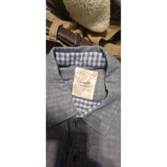 Tasso Elba Shirt Men Size XXL Blue Button Up Pocket Collared Short Sleeve Casual - Picture 1 of 8